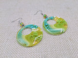 Bright Summer Blue Green White Earrings Women Fashion