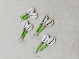 Summer Green Earrings Beaded Cowrie Women Silver Dangle Jewelry
