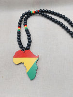 Africa Necklace Beaded Men Jewelry Ghana Rasta Red Yellow Green