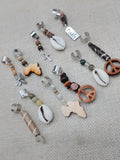 Locs Hair Jewelry Set of 11 Cowrie African Peace Ankh  Natural Stone Accessories Braids Twist Dreads Unisex