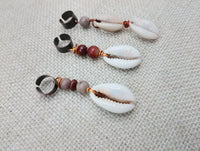 Locs Hair Jewelry Dreadlocks Twist Braids Accessories Cowrie Beads Antique Copper Handmade Men Women Set of 8