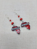 Africa Earrings Silver Red Dangle Jewelry Women Beaded Pendant