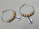 Silver Hoop Earrings Cowrie Shell Gold Women Dangle Jewelry