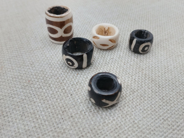Set of 5 Hair Accessories Large Dread Beads Accessories Locs Men Women Black Owned Business Brown Cream Twist Braids