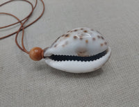 Minimalist Jewelry Cowrie Necklace Leather Cord Unisex