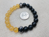 Bracelets Black Yellow White Beaded Stretch Handmade Gift Unisex