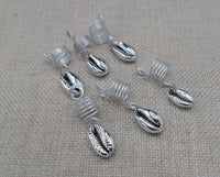 Silver Cowrie Hair Jewelry Accessories Locs, Twist, dreads, and braids