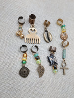 Hair Accessories Dreads Locs Ethnic Beaded Statement Brass Women Twist Green Brown