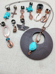 Turquoise Copper Jewelry Necklace Set of 10 Hair Accessories Dreadlocks Twist Braids Women