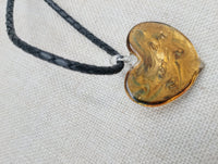 Heart Necklace Love Women Jewelry Murano Blue Gold Black Leather Cord Gift Ideas