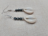 Cowrie Earrings Hematite Jewelry Women Dangle Beaded