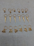 Hair Jewelry Accessories Locs Twist Braids Set of 18 Dreads Gold Accents Dangle Elephants Bells