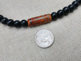 Men Necklace Agate Stone Beaded Black Jewelry