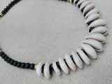 Women's Cowrie Shell Necklace Black Gold Beaded Jewelry Ethnic Fashion Statements Gift
