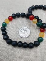 Rasta Bracelet Beaded Unisex Jewelry Stretch Handmade Statement Gift Ghana