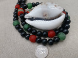 Large Cowrie Shell Men Necklace Jewelry Beaded Red Black Green Handmade African