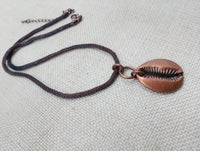 Large Cowrie Pendant Necklace Copper Jewelry Unisex Unique