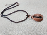 Large Cowrie Pendant Necklace Copper Jewelry Unisex Unique