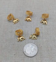 Gold Elephant Hair Locs Accessories Jewelry Braids Twist Set of 5