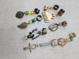 Hair Accessories Dreads Locs Ethnic Beaded Statement Brass Women Twist Green Brown