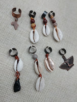 Locs Hair Jewelry Dreadlocks Twist Braids Accessories Cowrie Beads Antique Copper Handmade Men Women Set of 8