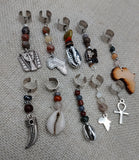 Locs Hair Jewelry Accessories Dreadlocks Twist Braids Dreads Silver Beaded Ethnic Set of 10