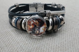 African Silver Leather Bracelet Fashion Statement Size 7.5 Women