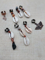 Locs Hair Jewelry Dreadlocks Twist Braids Accessories Cowrie Beads Antique Copper Handmade Men Women Set of 8