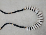 Women's Cowrie Shell Necklace Black Gold Beaded Jewelry Ethnic Fashion Statements Gift
