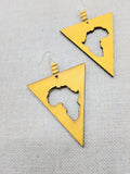 Africa Earrings Wooden Yellow Motherland Women Large Handmade