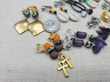 Ethnic Set of 10 Women Clip On Non Pierced Jewelry Wholesale Bulk Beaded Silver Gold