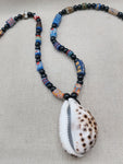 Large Cowrie Shell Necklace Whole African Krobo Beads Jewelry Men Black Blue