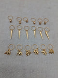 Hair Jewelry Accessories Locs Twist Braids Set of 18 Dreads Gold Accents Dangle Elephants Bells