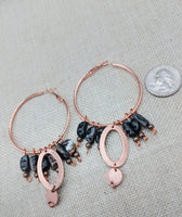 Copper Earrings Women Dangle Jewelry Fashion Beaded Ethnic