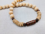 Men Necklace Agate Wood Beaded Jewelry Statement Ethnic Unique