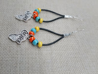 Africa Earrings Beaded Dangle Silver Jewelry Fashion Statement
