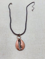 Large Cowrie Pendant Necklace Copper Jewelry Unisex Unique
