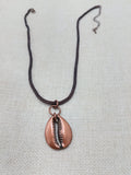 Large Cowrie Pendant Necklace Copper Jewelry Unisex Unique