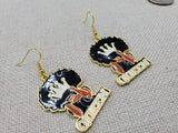 Queen Earrings Gold Black Women Jewelry Crown