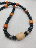 Men Necklace Black Brown Beaded Jewelry Handmade Statement Ethnic