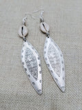 Tribal Earrings Women Silver Cowrie Jewelry Handmade Statement Long