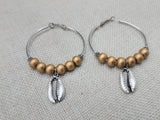 Silver Hoop Earrings Cowrie Shell Gold Women Dangle Jewelry