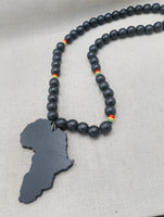 Black Africa Necklace Motherland Jewelry Handmade Wooden Black Rasta Beaded Men Large