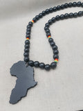 Black Africa Necklace Motherland Jewelry Handmade Wooden Black Rasta Beaded Men Large