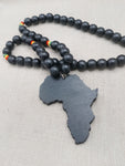 Black Africa Necklace Motherland Jewelry Handmade Wooden Black Rasta Beaded Men Large