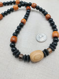 Men Necklace Black Brown Beaded Jewelry Handmade Statement Ethnic