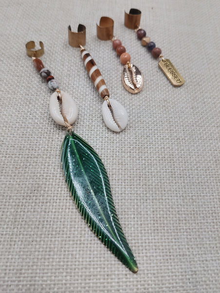 Locs Hair Jewelry Braids Twist Unisex Accessories Dreadlocks Beaded Cowrie Stones Blessed Fall Gift