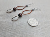 Cowrie Earrings Women Dangle Jewelry Brown Beaded Ethnic Handmade
