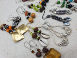 Women Earrings Set of 15 Bulk Wholesale Handmade Mix Jewelry Beaded Gold Silver Afrocentric