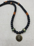 Lion Necklace Beaded Jewelry Men Gift for Him Charm Pendant  Handmade